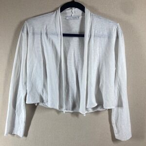 Cut Loose Open Cardigan Sz XS White Lightweight Cotton/Linen Coastal Resort Wear